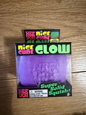Nee Doh Nice Cube Glow Purple Super Solid Squish